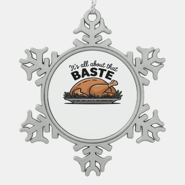 Alles über diesen Baste Christmas Classic Schneeflocken Zinn-Ornament (Vorderseite)