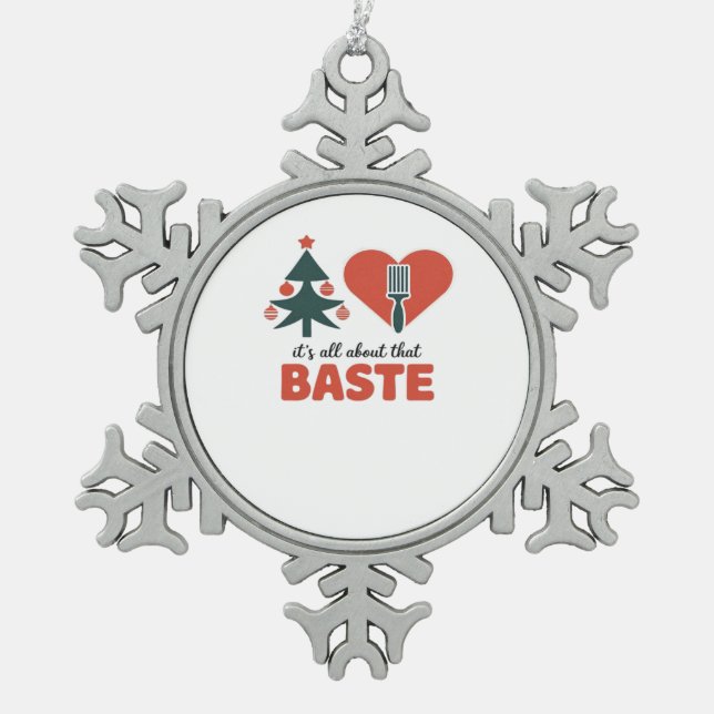 Alles über diesen Baste Christmas Classic Schneeflocken Zinn-Ornament (Vorderseite)