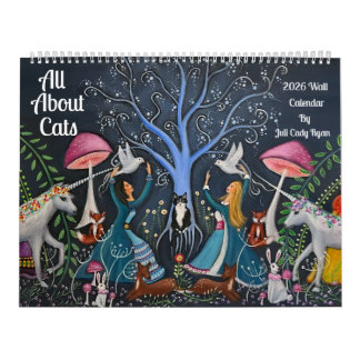 Alles über Katzen 2025 Whimsical Art Kalender