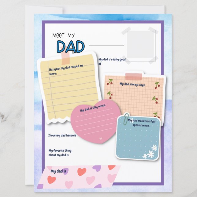 Alles über meinen Vater, Kindergeschenk für Väter, (Vorderseite)