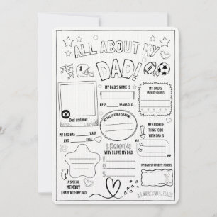 Alles über meinen Vater ,Kindergeschenk für Väter  Dankeskarte