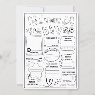 Alles über meinen Vater, Kindergeschenk für Väter Dankeskarte