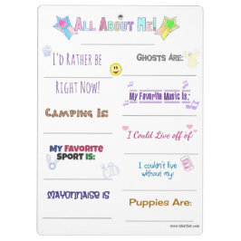 Alles über mich anpassen klemmbrett