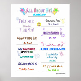 Alles über mich Quiz Poster