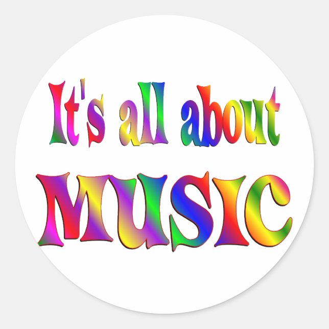 Alles über Musik Runder Aufkleber (Vorderseite)