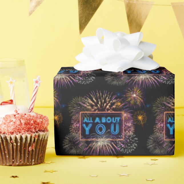 Alles über Sie Neuling mit Fireworks Geschenkpapier (Geburtstagsparty)
