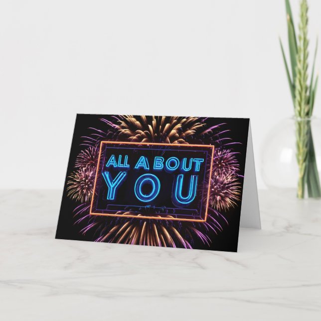 Alles über You Neon Sign Birthday Karte (Vorderseite)
