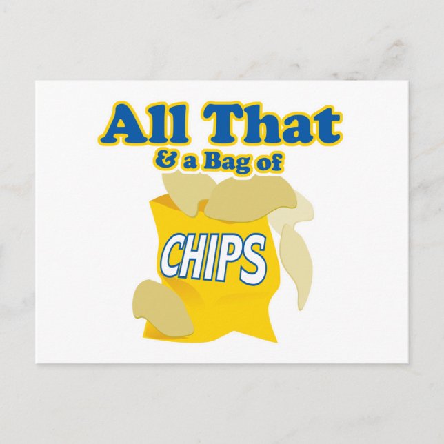 Alles und ein Beutel Chips Postkarte (Vorderseite)