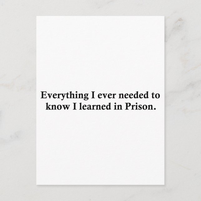 Alles und Gefängnis Postkarte (Vorderseite)