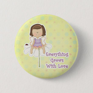 Alles wächst mit der Liebe Fairy Button