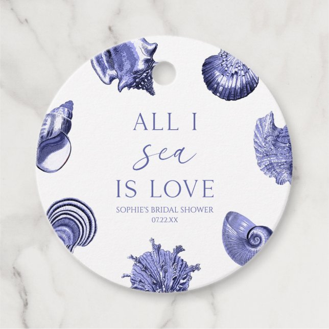 Alles, was das Meer ist, ist Liebe Elegantes Seash Geschenkanhänger (Vorderseite)
