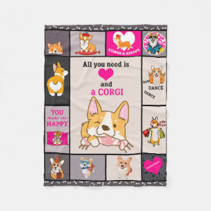 Alles was du brauchst ist Corgi Blanket Fleecedecke