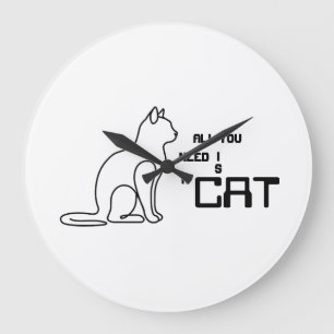 Alles was du brauchst ist eine Katze Süße Katzenli Große Wanduhr