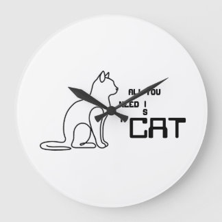 Alles was du brauchst ist eine Katze Süße Katzenli Große Wanduhr