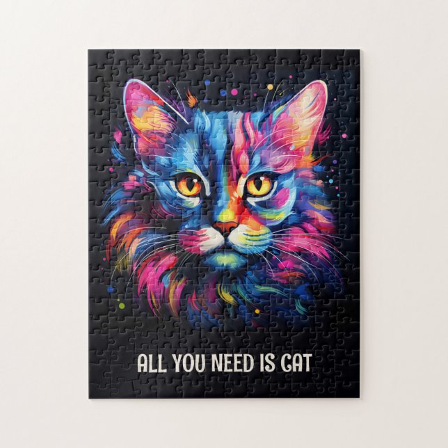 Alles, was du brauchst, ist Katze. Niedliche farbi (Vertikal)