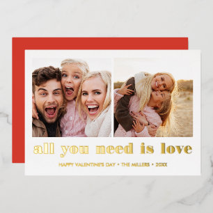ALLES WAS DU BRAUCHST IST LIEBE 2 Foto Valentinsta Folieneinladung