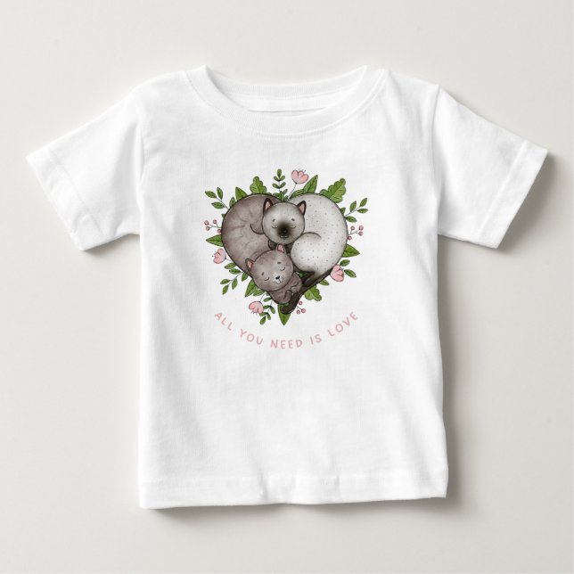 Alles was du brauchst ist Liebe Baby T-shirt (Vorderseite)