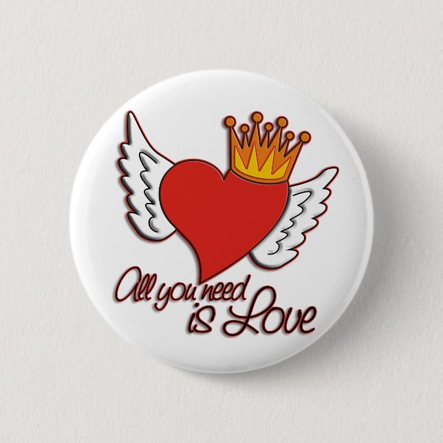 Alles, was du brauchst, ist Liebe Button (Vorderseite)