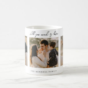Alles, was du brauchst, ist Liebe Familien-Collage Kaffeetasse