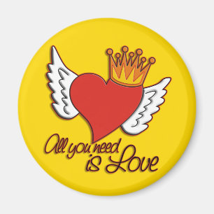 Alles was du brauchst ist Liebe   gelb Magnet