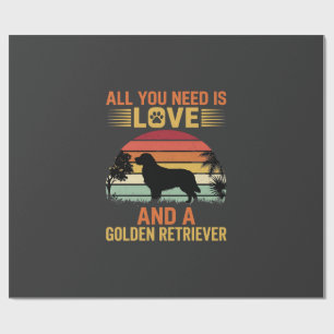 Alles was du brauchst ist Liebe Golden Retriever Geschenkpapier