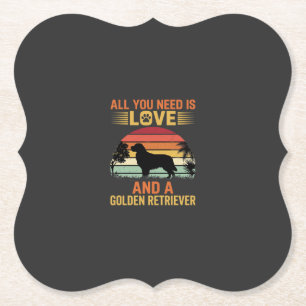 Alles was du brauchst ist Liebe Golden Retriever Untersetzer