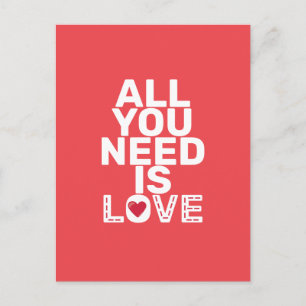 Alles was du brauchst ist Liebe Herz Stiche Kein F Postkarte