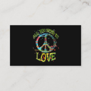Alles was du brauchst ist Liebe Hippie Visitenkarte