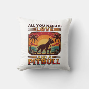 Alles was du brauchst ist Liebe Pitbull Hund Sonne Kissen