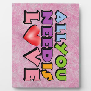 Alles was du brauchst ist Liebe Plaque Fotoplatte