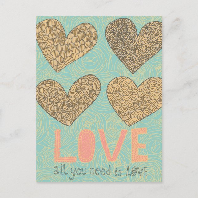 Alles, was du brauchst, ist Liebe Postkarte (Vorderseite)