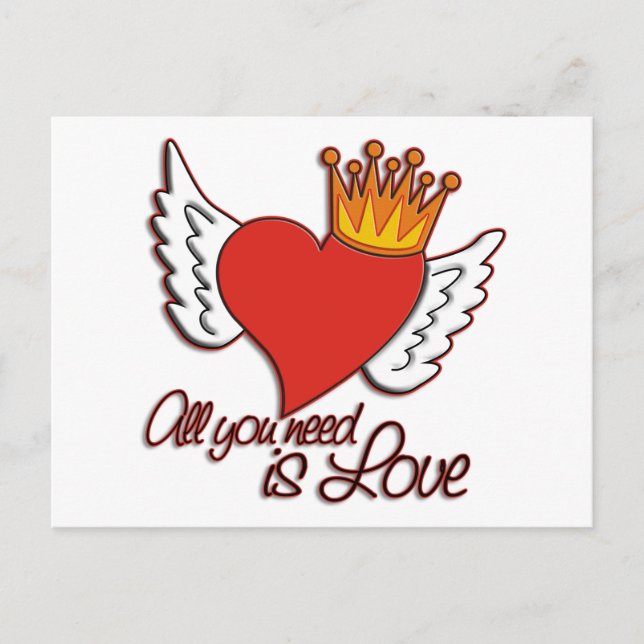 Alles, was du brauchst, ist Liebe Postkarte (Vorderseite)