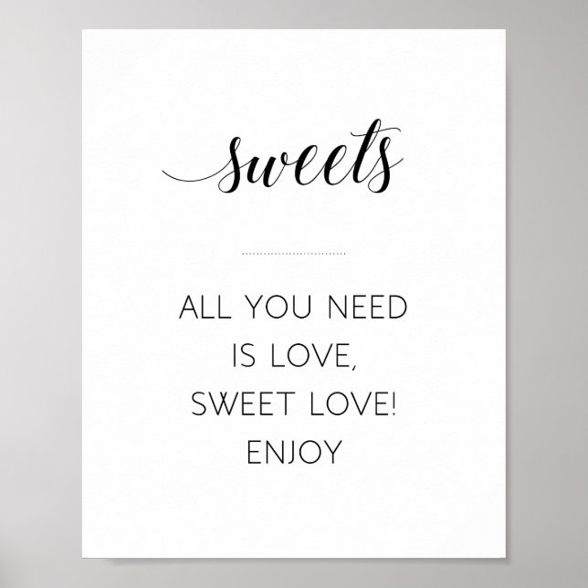 Alles, was du brauchst, ist Liebe Süße Liebe Hochz Poster (Vorne)