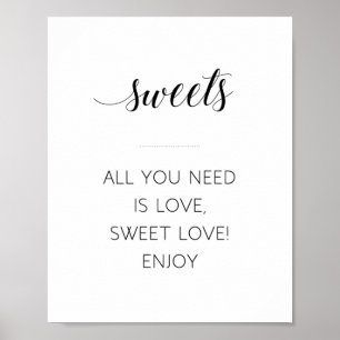 Alles was du brauchst ist Liebe Süße Liebe Hochzei Poster