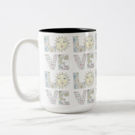 Alles was du brauchst ist Liebe...Tasse Zweifarbige Tasse