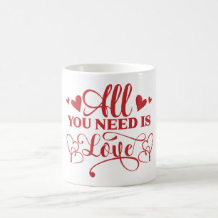 Alles was du brauchst ist Liebe Typografie Kaffee Kaffeetasse