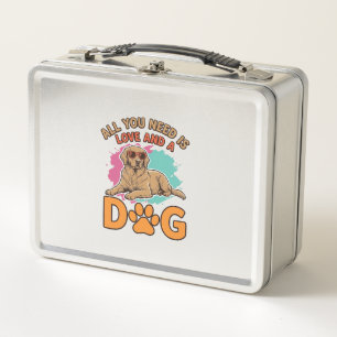 Alles was du brauchst ist Liebe und ein Hund Vinta Metall Brotdose