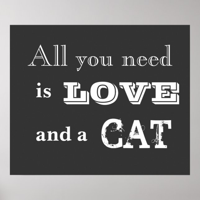 Alles was du brauchst ist Liebe...und ein Katzenkr Poster (Vorne)