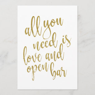 Alles, was du brauchst, ist Liebe und eine Open-Ba Einladung