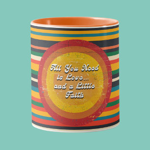 Alles was du brauchst ist Liebe und Glaube" Retro- Tasse