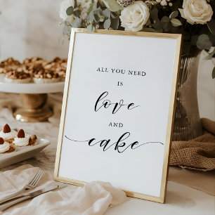 Alles was du brauchst ist Liebe und Kuchen Hochzei Poster