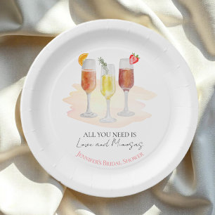 Alles was du brauchst ist Liebe und Mimosas Jungge Pappteller