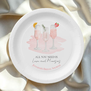 Alles was du brauchst ist Liebe und Mimosas Jungge Pappteller