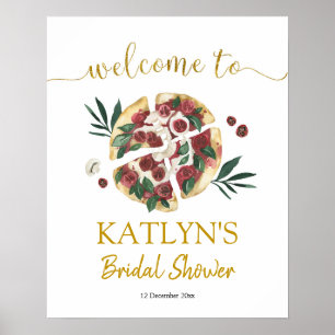 Alles was du brauchst ist Liebe und Pizza Brautpar Poster
