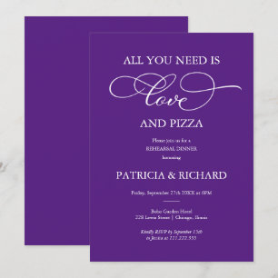 Alles was du brauchst ist Liebe und Pizza Probedin Einladung