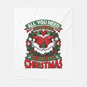 Alles was du brauchst ist Liebe Weihnachten Santa Fleecedecke