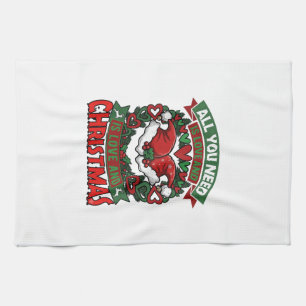 Alles was du brauchst ist Liebe Weihnachten Santa Geschirrtuch