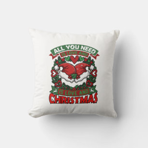 Alles was du brauchst ist Liebe Weihnachten Santa  Kissen
