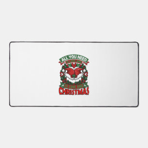 Alles was du brauchst ist Liebe Weihnachten Santa  Schreibtischunterlage