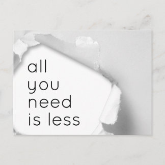 Alles, was du brauchst, ist weniger postkarte